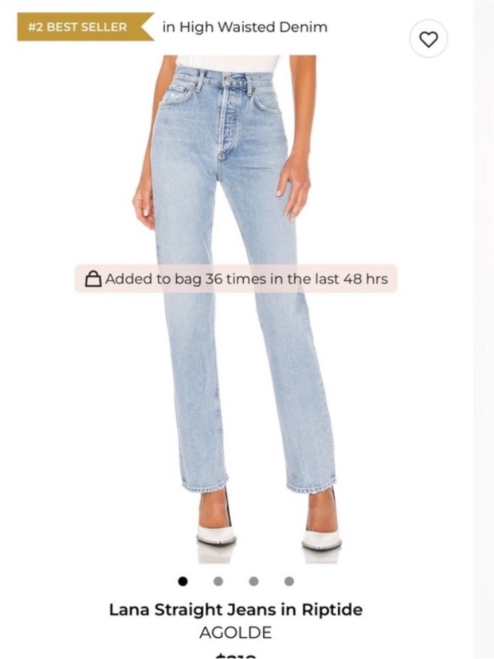 Agolde Lana High-Rise Straight Jeans in Light Blue